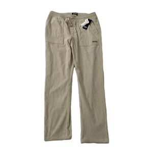 Dr Essentials Corduroy Pants Mens XL Beige Drawstring Relaxed Straight NWT